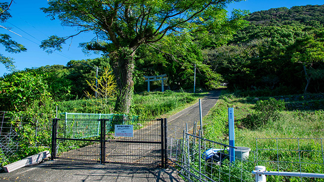 塩屋神社を望む参道入り口の写真